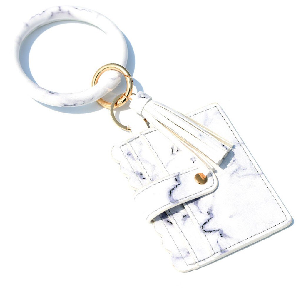 Grote Armband Sleutelhanger Kaart Mode Multifunctionele Pu Lederen Telefoon Portemonnee Houder Kwastje Bangle Key Ring Wristban Met Portemonnee d3: K