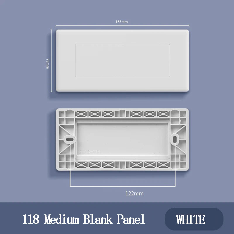 Leere Abdeckung im US-Standard-18-Typ, mittelgroß, groß, Vier-Positionen-Anschlussdose, Abdeckung für dunkle Box-Schallwandabdeckung, hässliche blinde Platte: Dark Grau