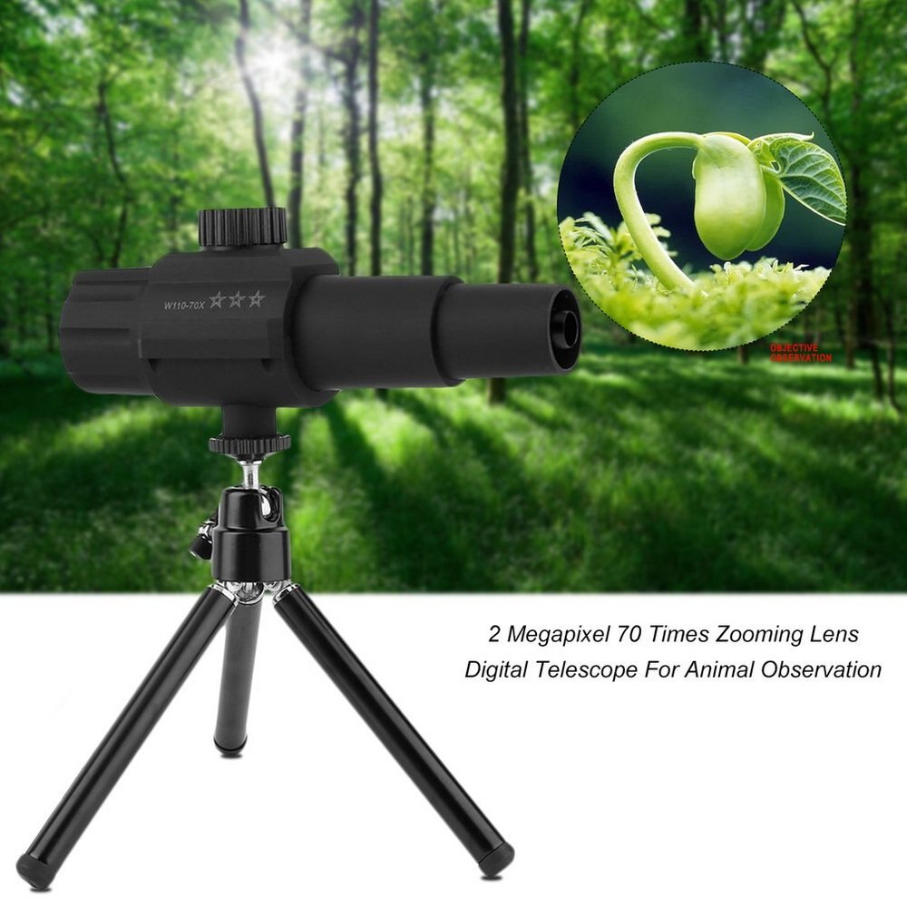 Smart Digital USB Telescope Monocular Adjustable Scalable Camera ZOOM 70X HD 2.0MP Monitor for Outdool Photographing Videotaping