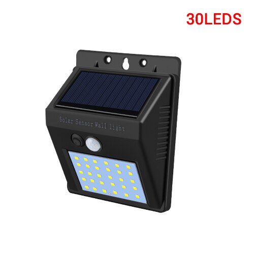 20-80 led solenergi gatubelysning rörelsesensor lampa vattentät panel pir trädgård dekoration belysning utomhus gångväg vägglampa: Små 30 lysdioder