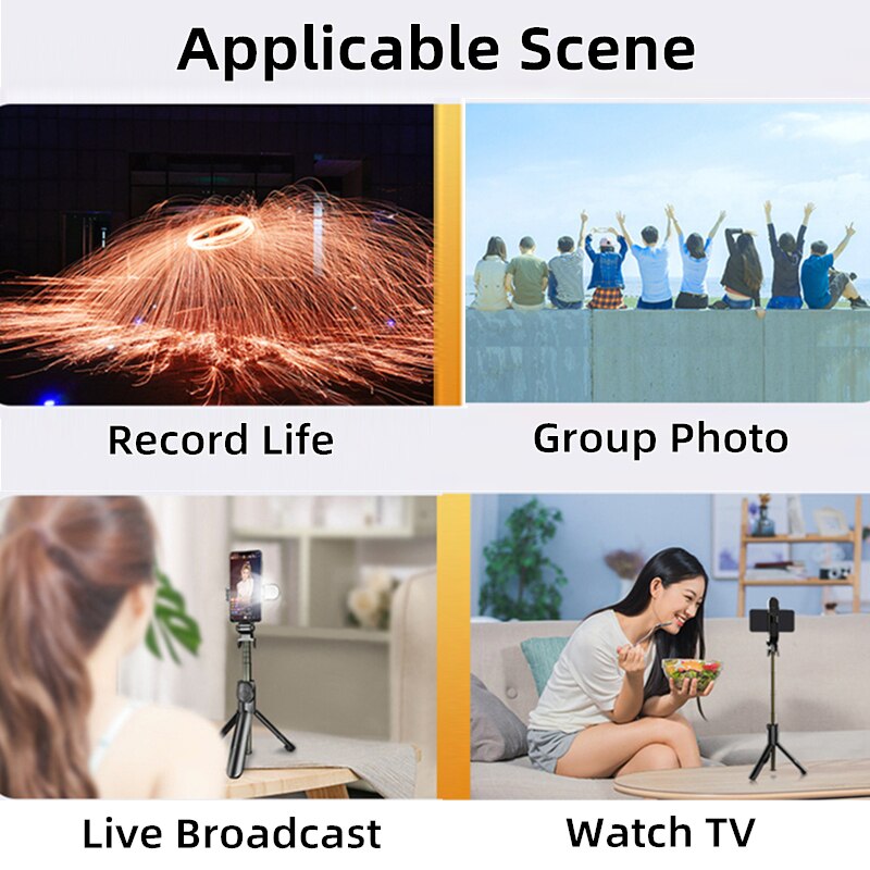 Kabelloser selfie-stick, bluetooth-kompatibel, faltbares mini-stativ für smartphones mit aufhelllicht, auslöser und fernbedienung für ios und android