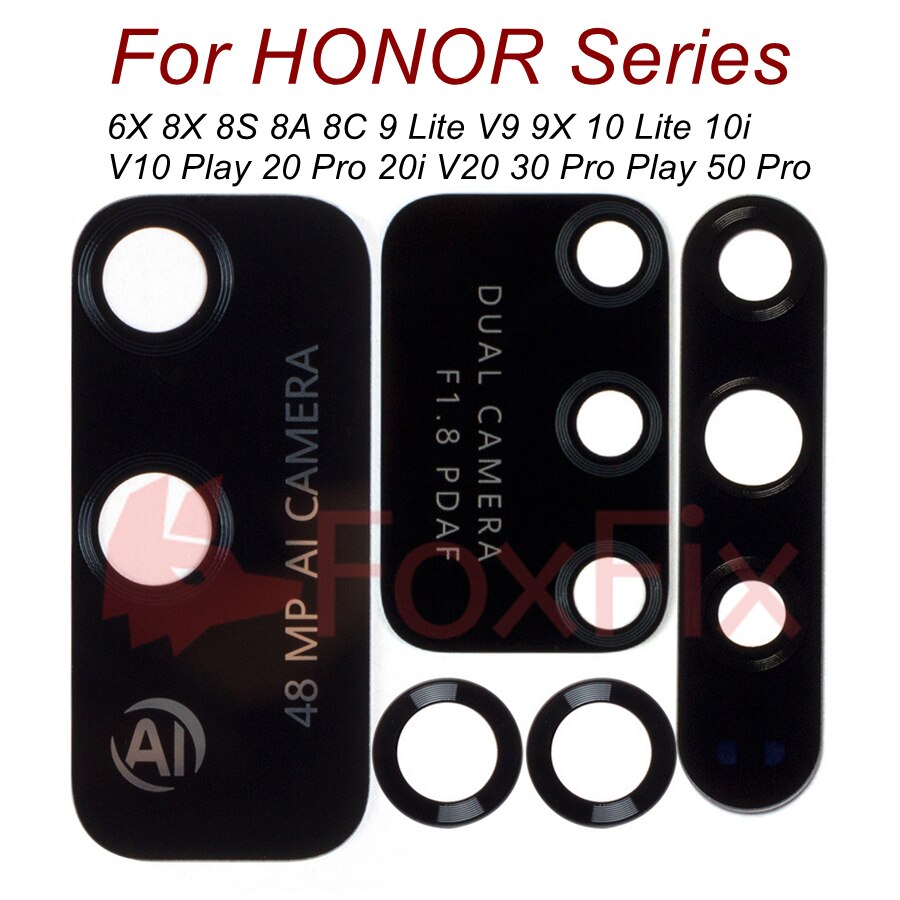 Tylny obiektyw aparatu dla Huawei Honor 8X 8A 8S 8C 9 10 10X Lite V9 9X 9C 9S 10i V10 grać 20 Pro 20i 20S 30 Pro 30i 30S 50