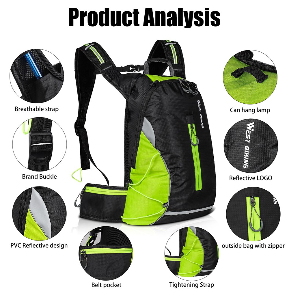 Mochila deportiva portátil para bicicleta, bolsa de nailon para senderismo y escalada al aire libre, para acampar, ciclismo de montaña