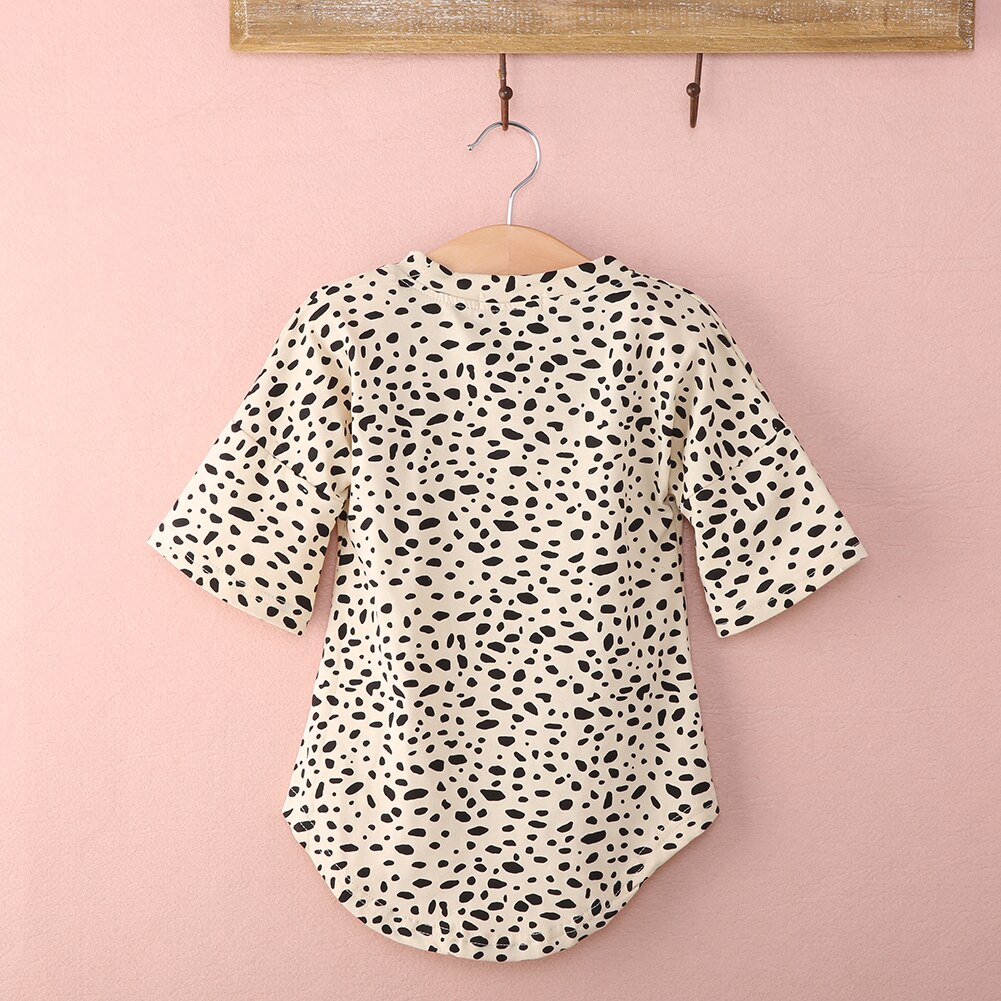 Nette Halbe Hülse Leopard drucken T Shirt oben Für Mädchen