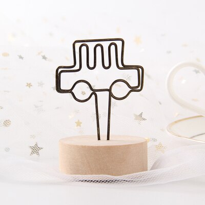 1 PCS Retro Wooden Message Holder Note Holder Iron Photo Holder Desktop Note Holder Simple And Fresh Ornaments Christmas: Navy Blue