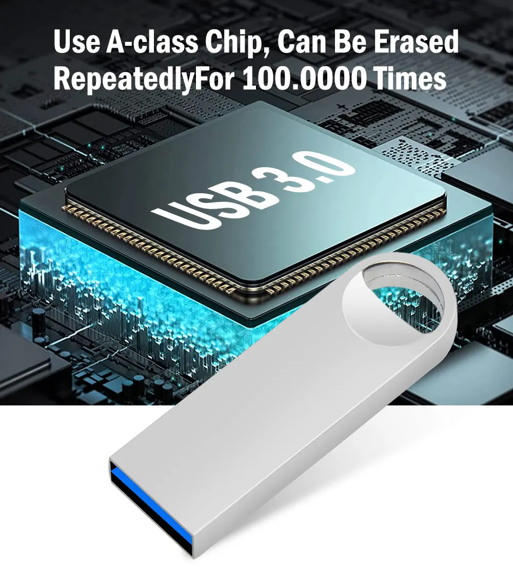 USB 3.0 Fash Drive 128GB 64GB 32GB 16GB 8GB pen drive флешка flash drive waterproof silver u disk memoria cel usb stick