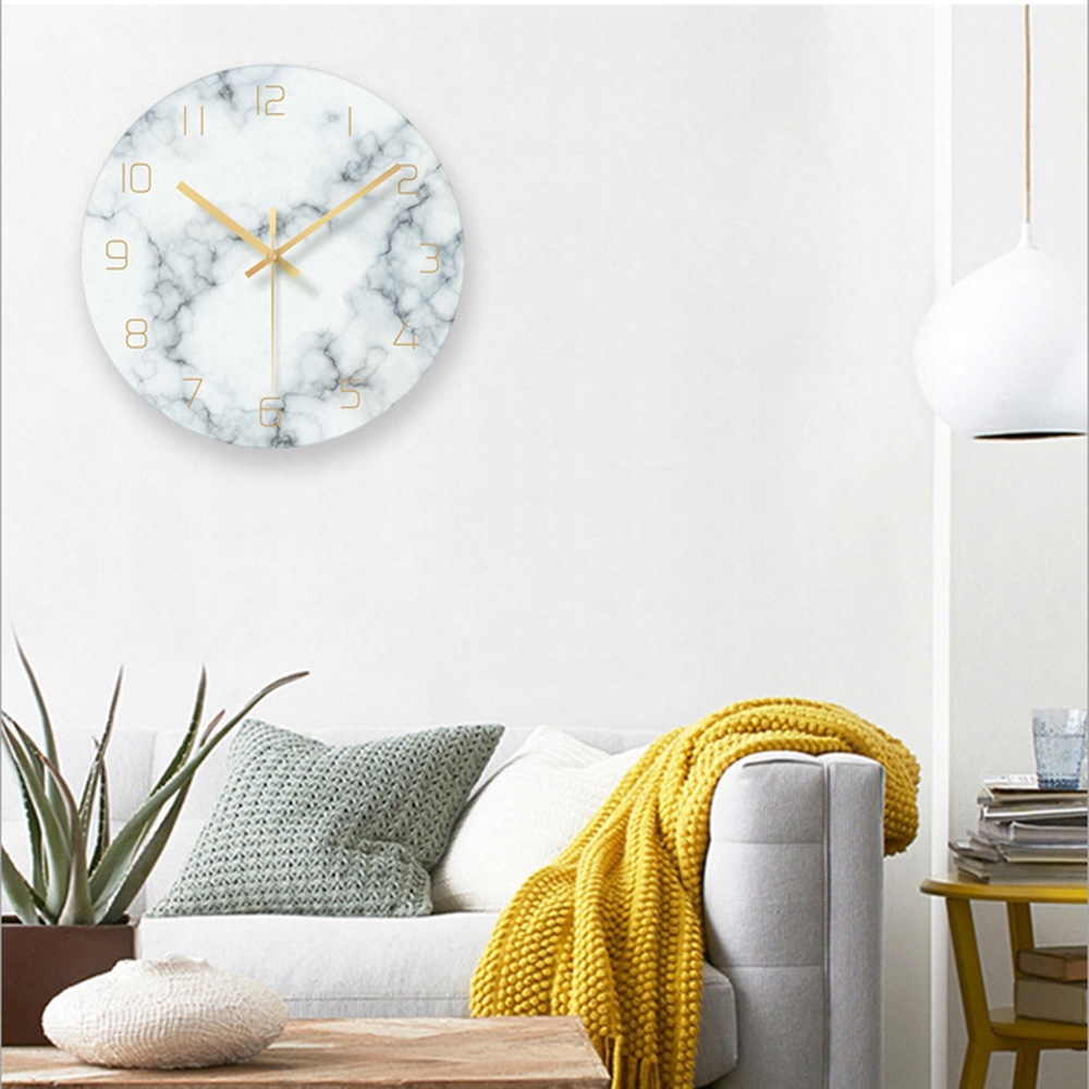 1 Pcs Nordic Marmer Wandklok Moderne Minimalistische Slaapkamer Art Klokken Persoonlijkheid Creatieve Woonkamer Mode Muur Horloge