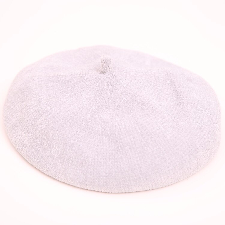 Franse Kunstenaar Ronde Baret Caps Herfst Meisjes Vrouwelijke Casual Katoen Chenille Baretten Caps Pet Gorros: light gray