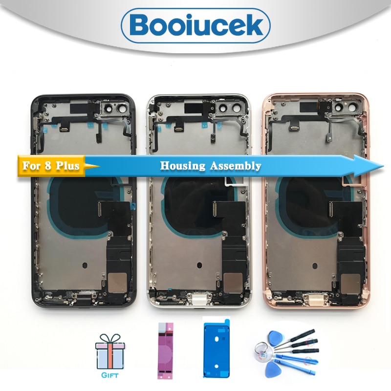 Für iphone 8 plus 8g I8 x ZURÜCK Gehäuse Vollversammlung Batterie Abdeckung Tür Hinten Mittleren Rahmen Chassis mit Flex Kabel