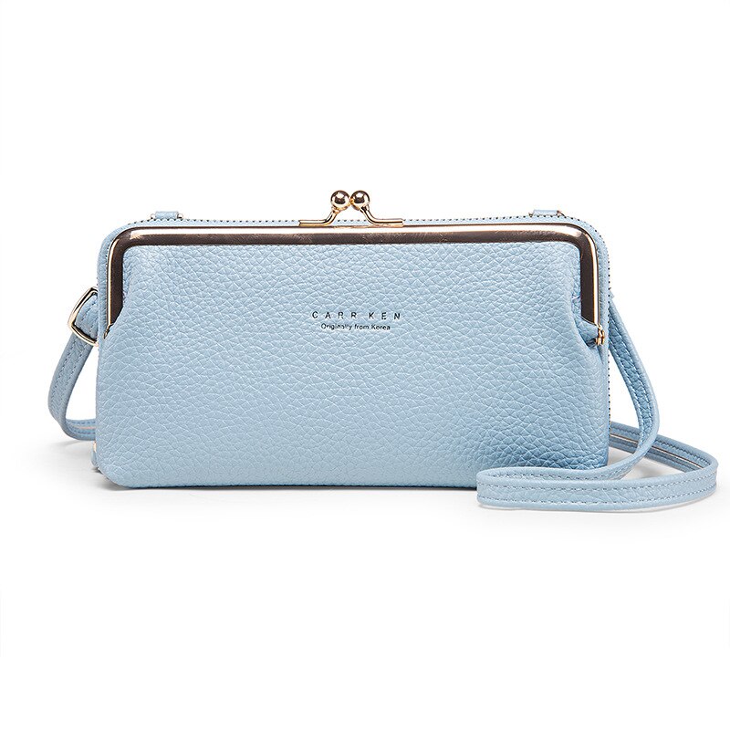 Soft PU Leather Crossbody Bags For Women Small Mini with Metal Handle Lady Shoulder Messenger Bag Handbags: C0042-BLUE