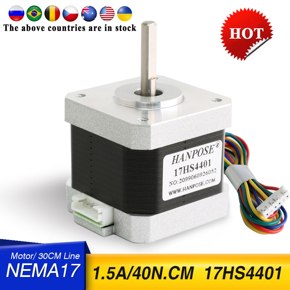 1Pcs 4-Lood Nema17 Stappenmotor 42 Motor Nema 17 Motor 1.7A 17HS4401 Voor Cnc Frezen machine 3D Printer Motor