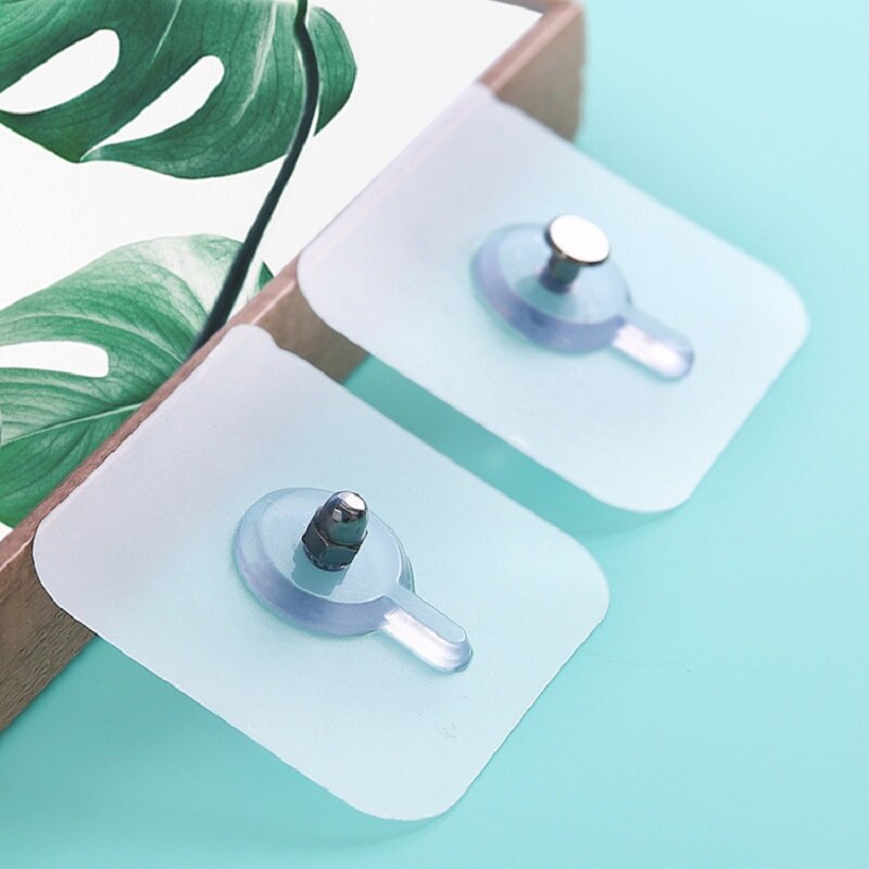 10pcs Punch-Free Non-Marking Screw Stickers Wall Picture Hook Invisible Traceless Hardwall Drywall Picture Hanging Kit