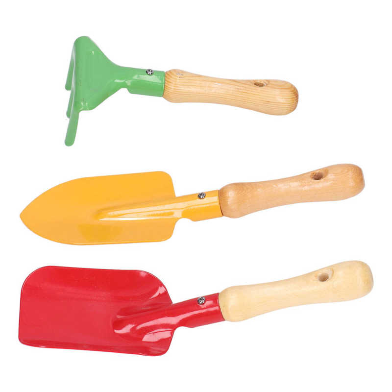 Mini Garden Tools Smoother Edges Kids Gardening Tool Set Iron Solid Wood for Gardening for Succulents