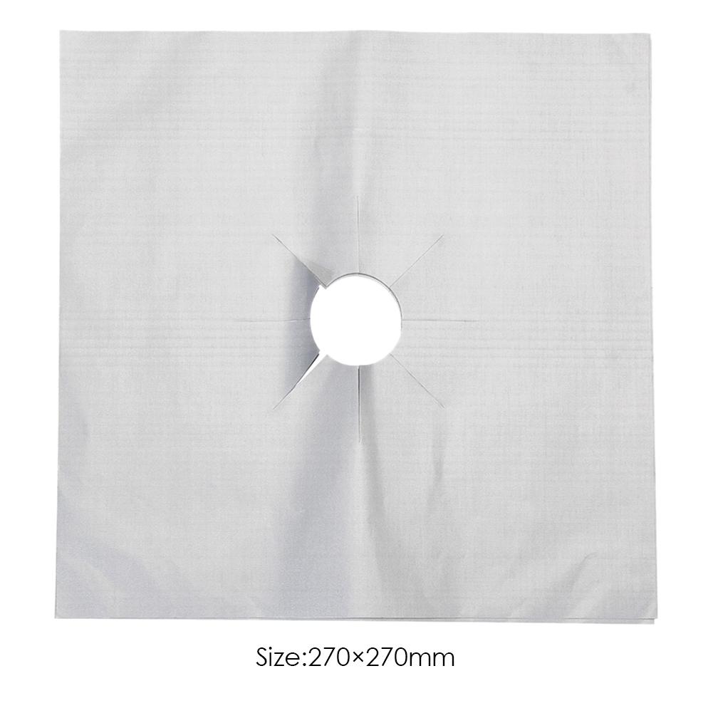 Non-stick Gas Stove Cooker Protectors Cover Clean Mat Stovetop Gas Burner Liner Wash With Soapy Water Or Dishwasher: Silver2Pcs