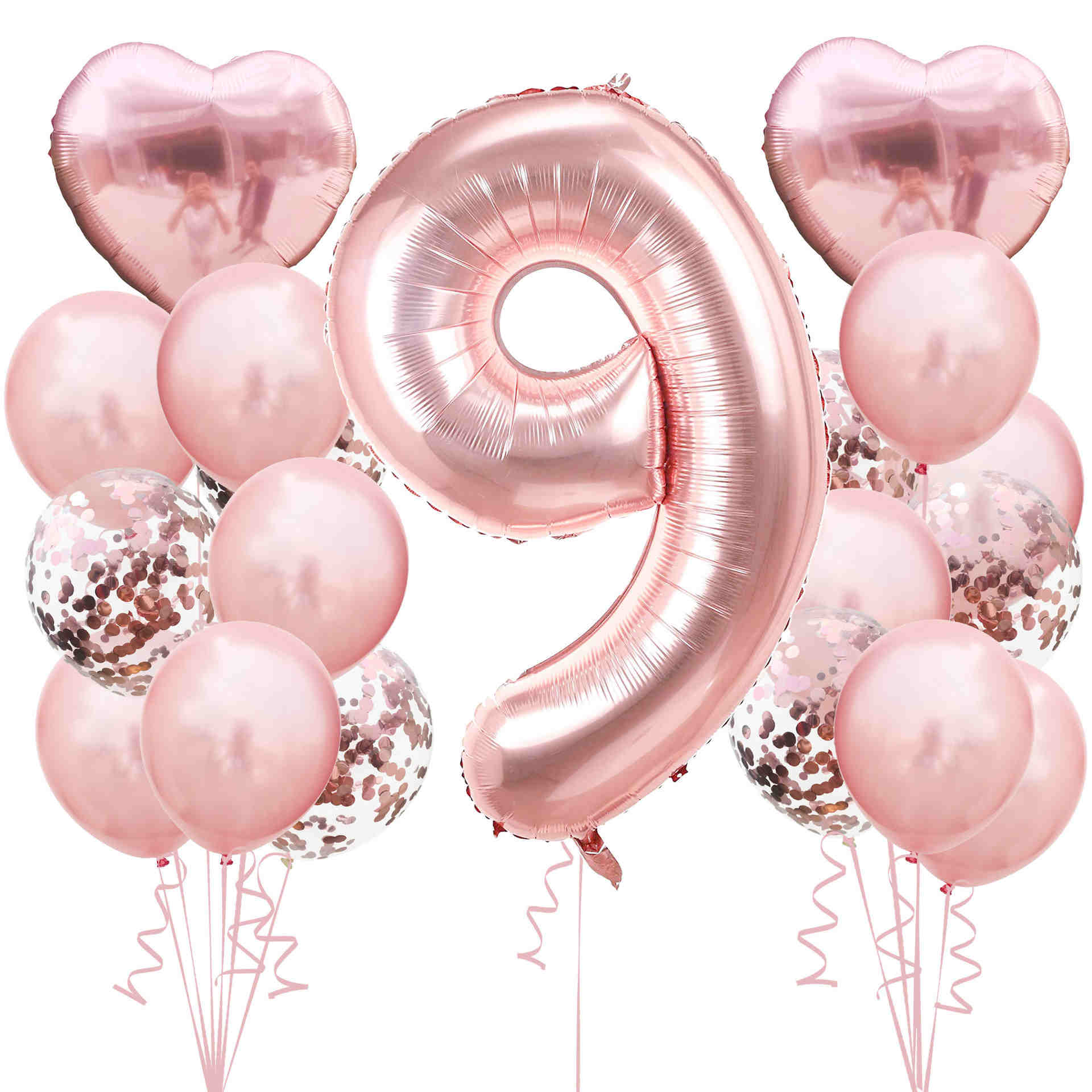 19pcs/set Birthday party air helium digital balloon number happy birthday party ornament kid balloon birthday balloons: K
