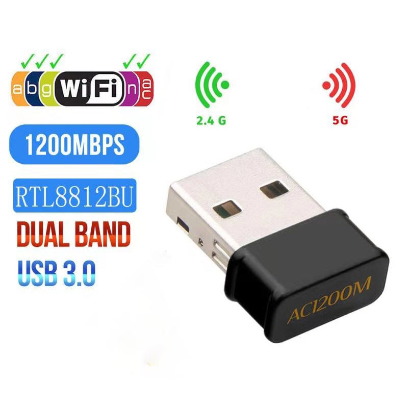 USB Antenna 5G Wifi Adapter 1200Mbps Dual Band Drive-Free USB Wifi Dongle Wireless Network Card For Desktop Laptop Windows MAC: 1200Mbps Model C