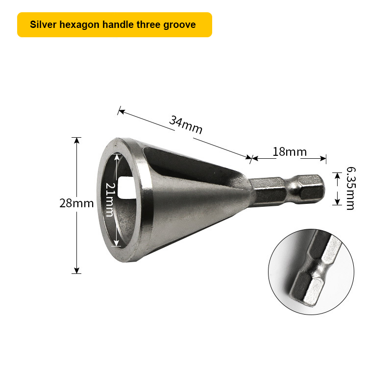 Ontbramen Externe Afschuining Tool Roestvrij Staal Verwijderen Burr Gereedschap Voor Metalen Boren Tool: Silver type3