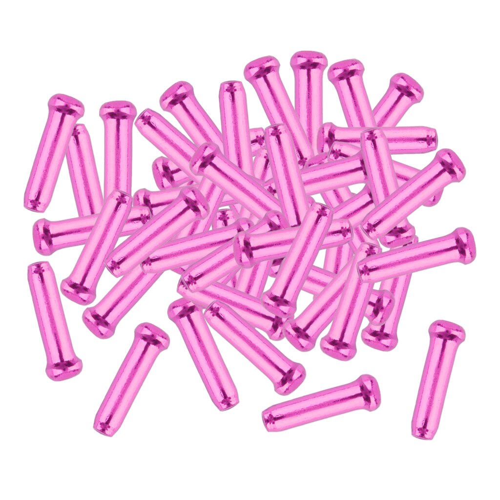 50 Piece Metal Bike Brake Shifter Inner Tips Cable End Caps Crimps Cap Cover: Purple