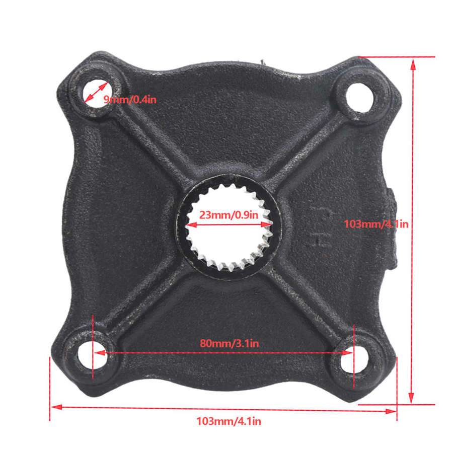 2pcs 23 Tooth Spline 4 Stud Wheel Rear Axle Hub Fit for 110CC 150CC Quad Bike ATV Dune Go Kart