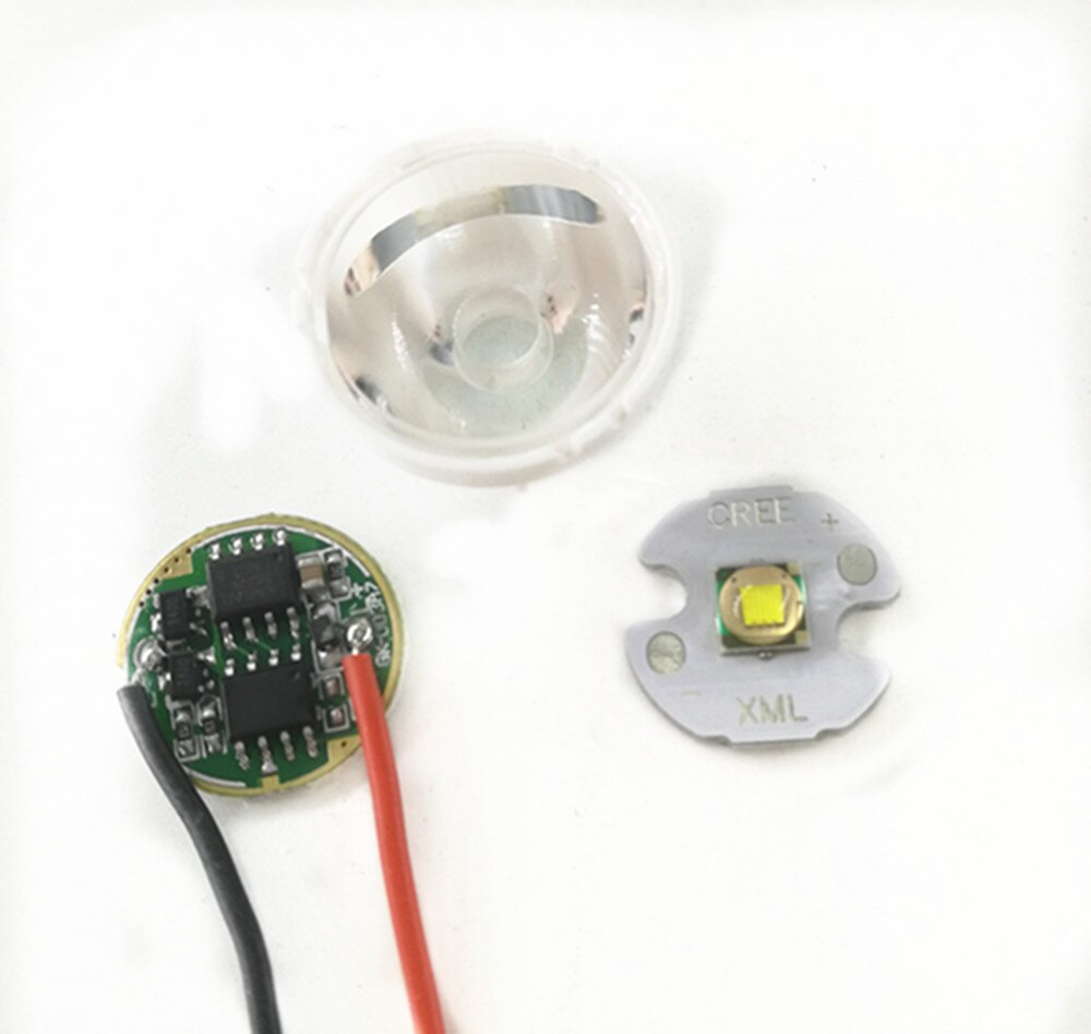 Cree XM-L LED T6 White Light with 20mm star pcb+ 3.7V 5modes led Driver +T6 15degree led Lens with Base Holder kit