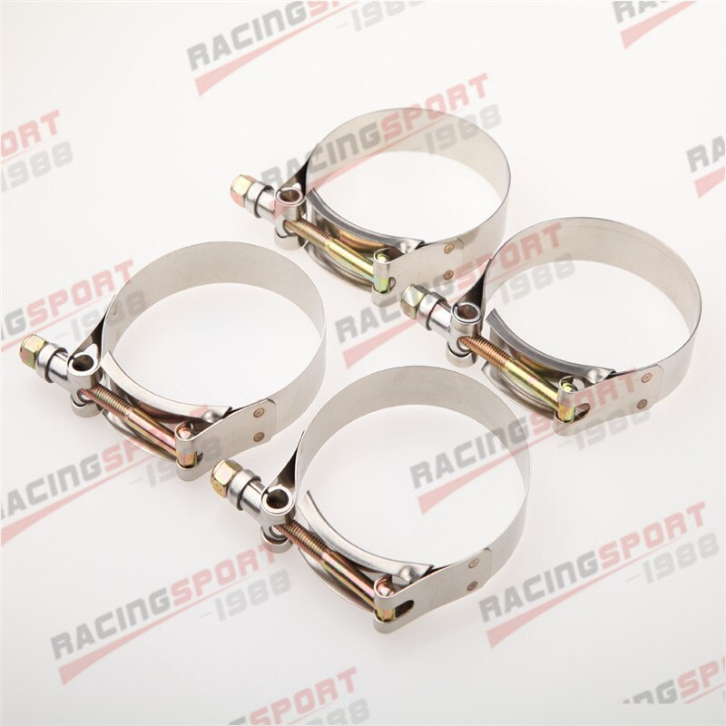 4 st 1.25 " tum turbo rör slangkoppling t-bult klämmor rostfritt stål 37-42mm