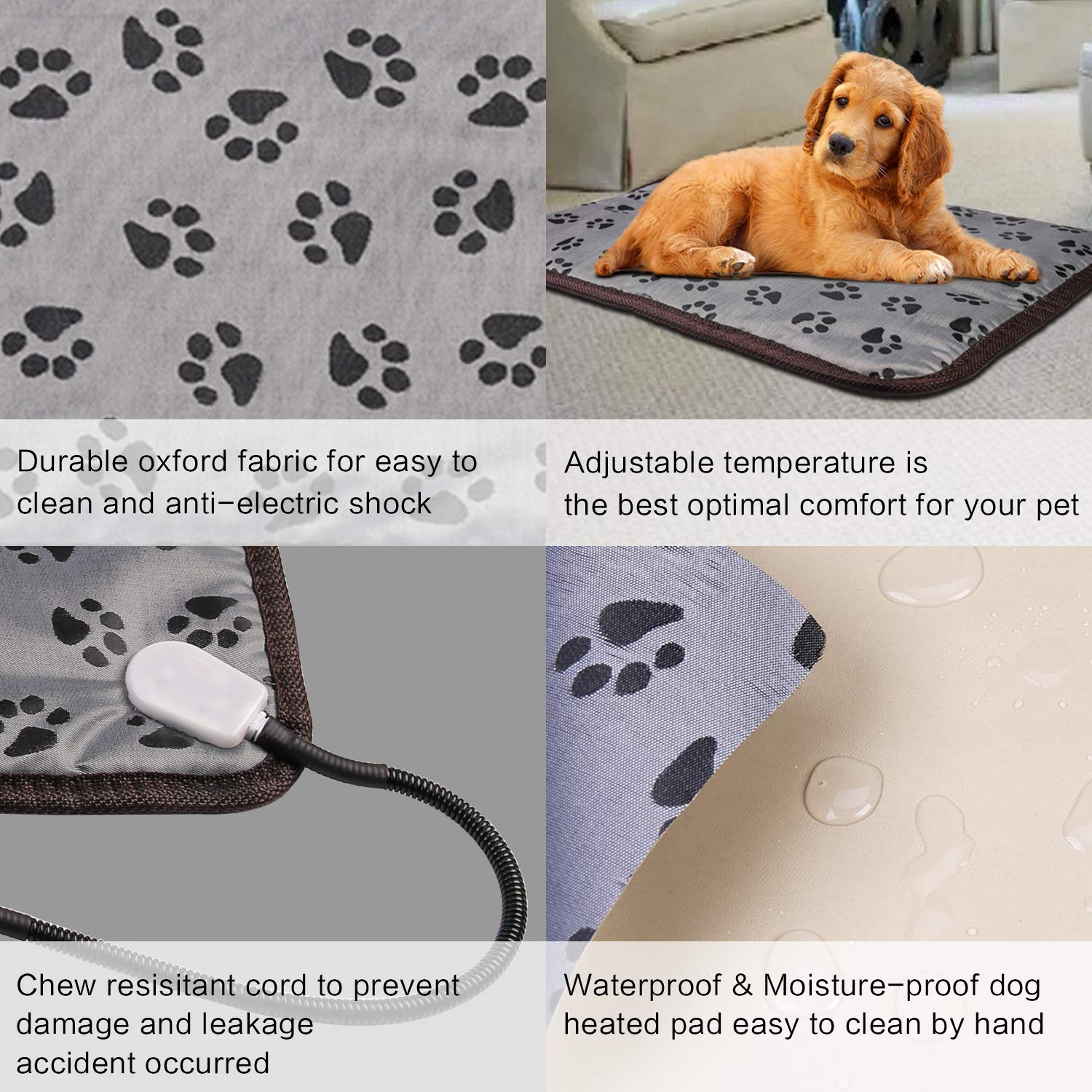 Pet Electric Heater Heating Mat Cushion Waterproof Puppy Dog Cat Heated Pad Winter Warmer