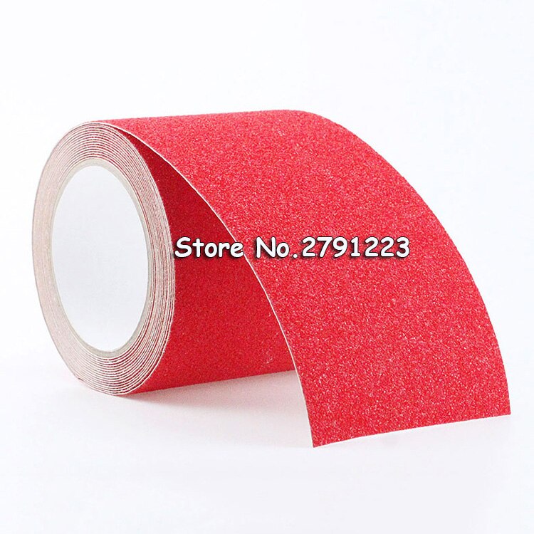 Ruban adhésif antidérapant de sécurité en PVC, 5m x 5cm, bande antidérapante, grain sûr, autocollant de préhension, ruban d&#39;avertissement utilisé pour les escaliers: Red