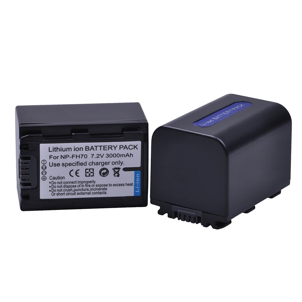 2 sztuk 3000mAh NP-FH70 NP FH70 bateria + LCD ładowarka z podwójnym portem USB dla Sony NP-FH30 NP-FH40 NP-FH60 NP-FH50 NP-FH70 HDR-XR serii