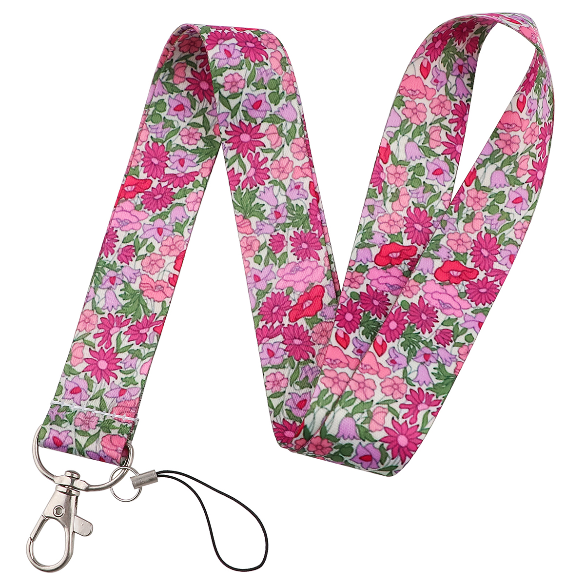 Flowers Series Bright Floral Lanyards Neck Strap Mobile Phone Rope Credit Card Cover Card Sleeve Accessories: light yellow