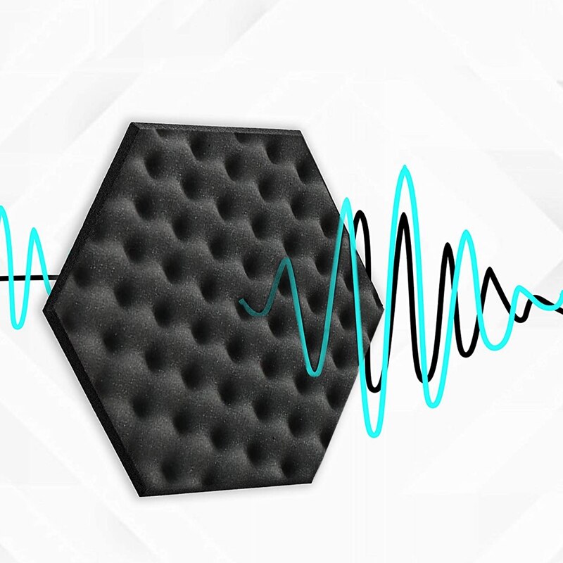 12 Pack Hexagon Egg-Crate Acoustic Foam Panels,Studio Foam Panels Meant for Echo Absorption for Home Office
