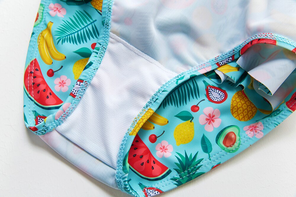 2~9Year Girls Swimsuit Fruit print Baby Bikini Two pieces Swim suit kids Tankini Baby girl bathing suit Children Swimwear