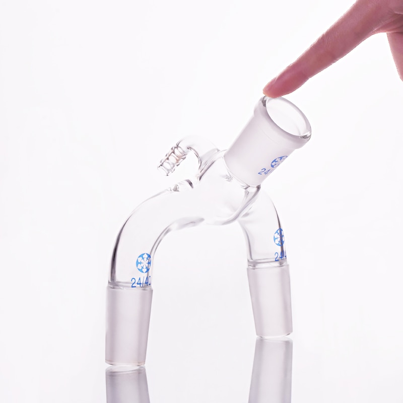 Vacuum Binary Receiver Tube,Female 24/40,Male 24/40,Vacuum dip tube,Glass bifurcated dovetail,Vacuum two-pass tube