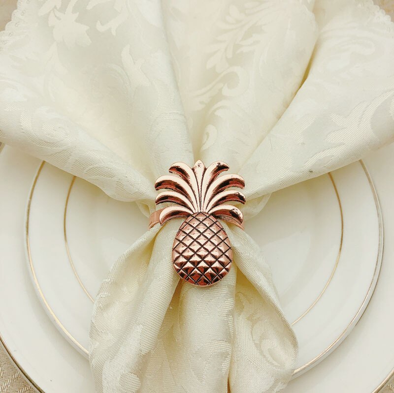 12pcs/lot pineapple napkin ring metal plating napkin ring ring stand wedding party table decoration
