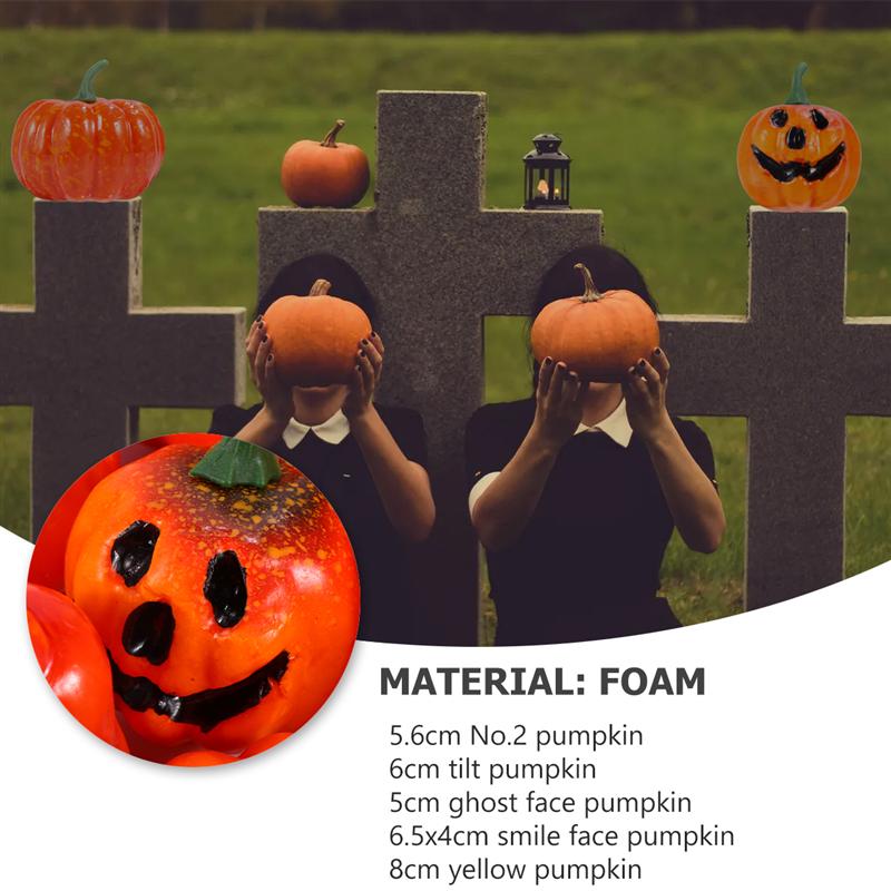 10Pcs Simulatie Pompoen Halloween Fotografie Props Kunstmatige Pompoen Decoratieve Schuim Pompoen