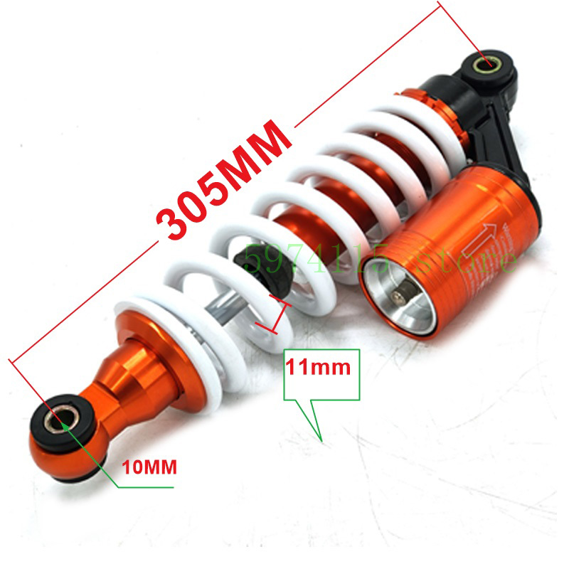 Hlyjoon Motorfiets Schokdemper achter 290 mm, schokdempers, struts, pneumatische ophanging, schokdemper van aluminiumlegering, voor Dirt Pit Bike ATV, universeel