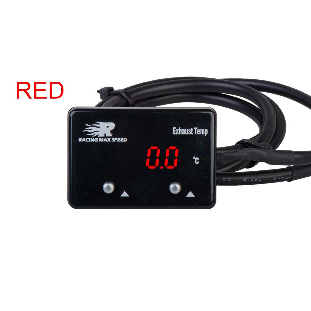 Bilavgastemperaturmätare med sensor mini led digital display  dc12v plast+metall avgastemperatur gas egt ext tempmätare: Röd ej vattentät