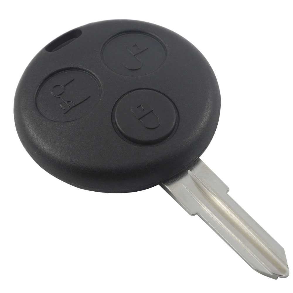 OcioDual Carcasa de llave inteligente dicendo a distancia con 3 botones para coches Smart Negra coche Fortwo Roadster Inteligente