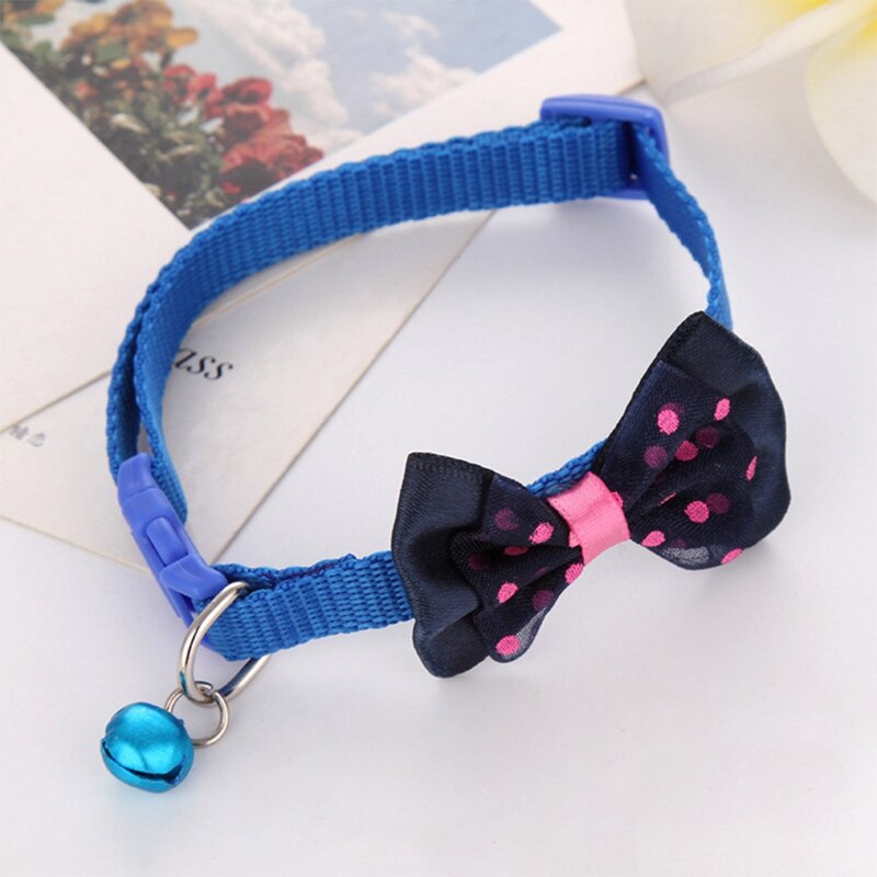 1pc couleur bonbon réglable nœud papillon cloche nœud papillon collier cravate chiot chaton chien chat animal de compagnie directe