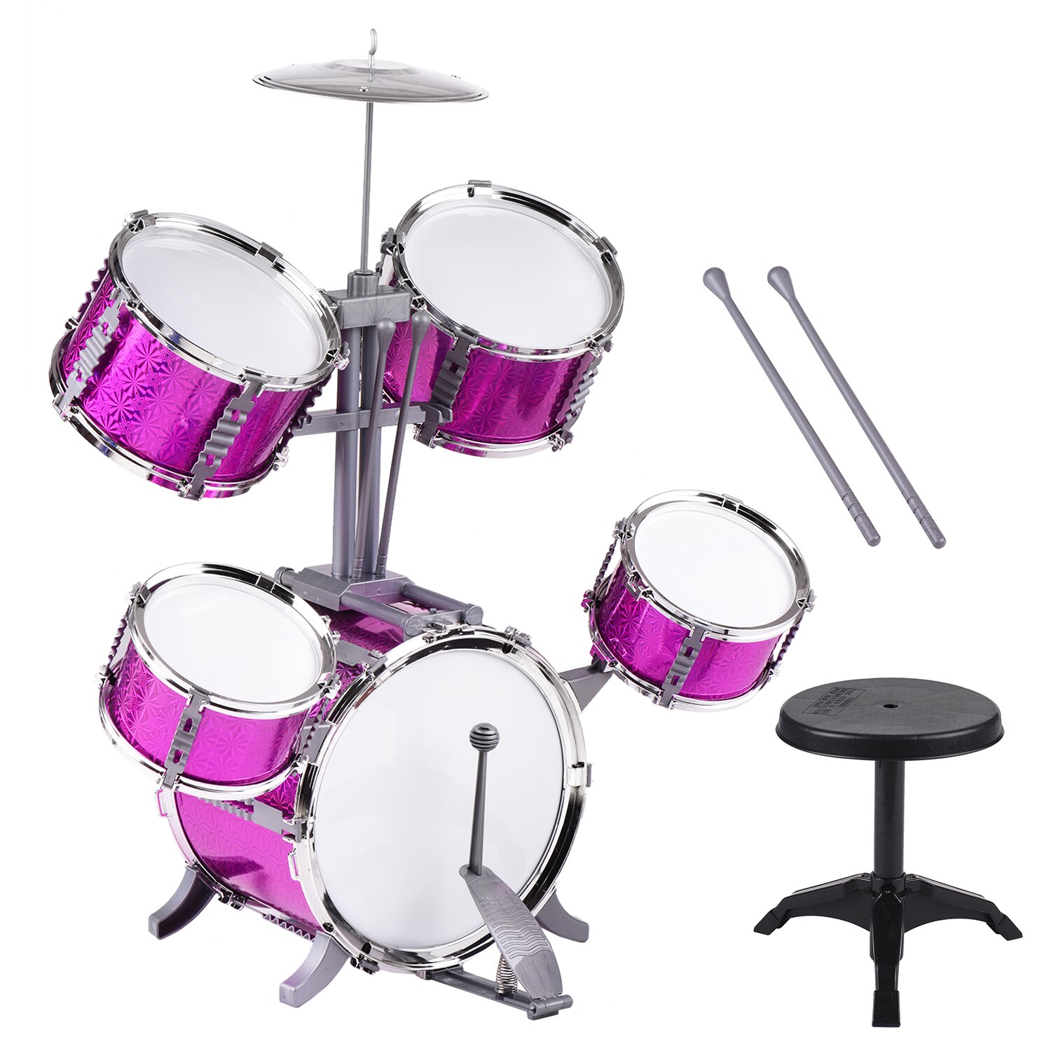 Kinderen Kids Jazz Drum Set Kit Muziekinstrument Educatief Speelgoed 5 Drums En Een Symbal Slaginstrument