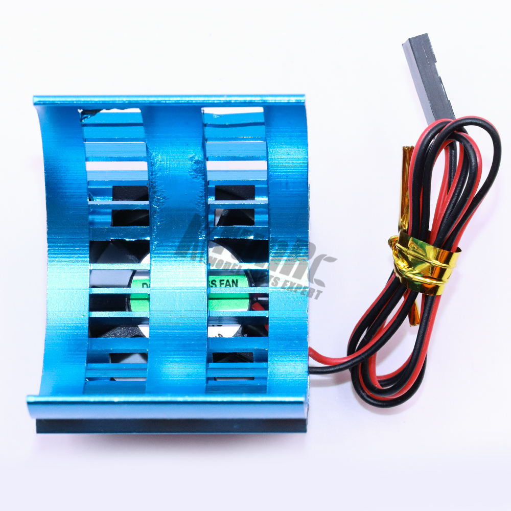 On purple RC Parts Electric Car Motor Heatsink Cover + Cooling Fan for 1/10 HSP Car 540 550 3650 Size Motor Heat Sink