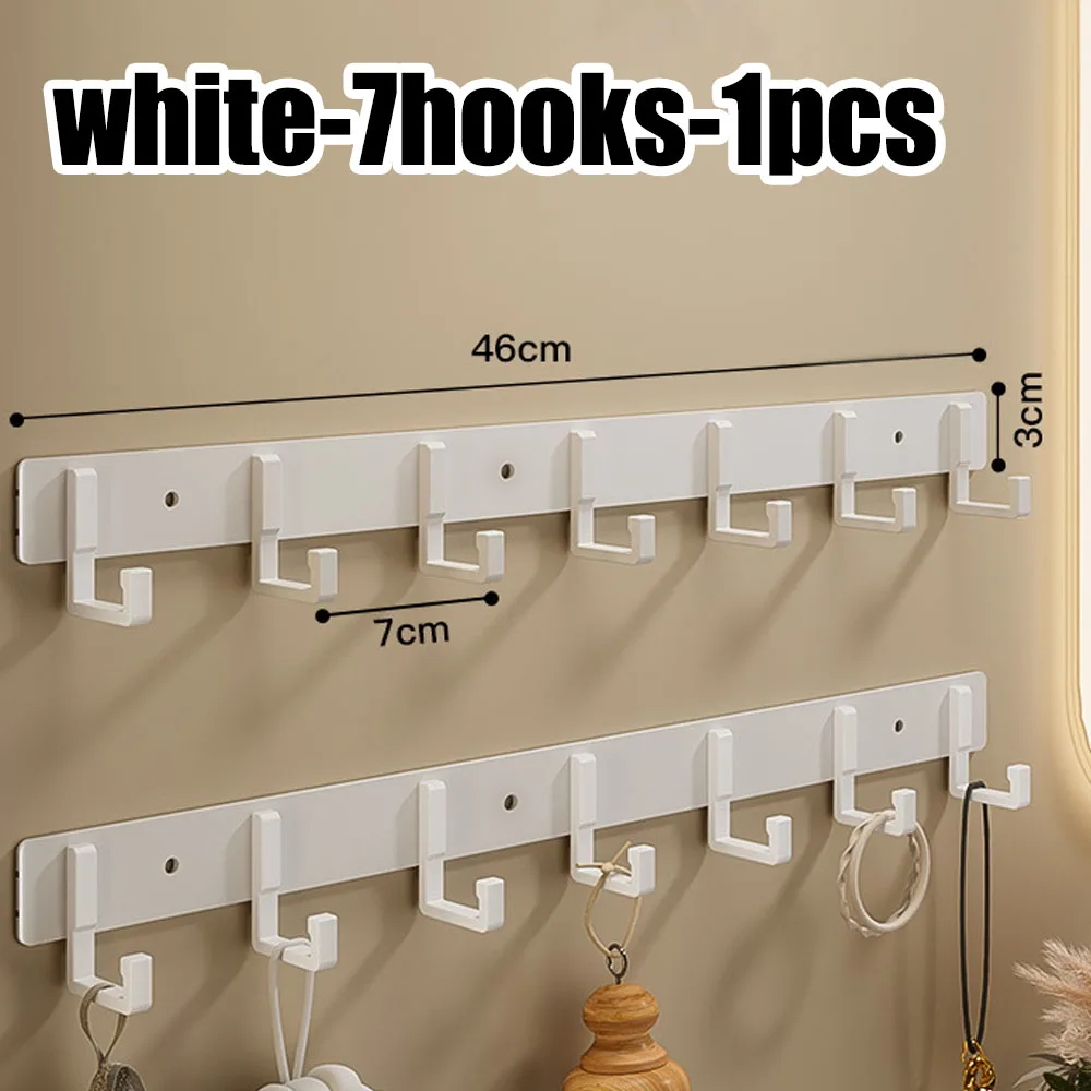 Perchas para cocina y baño, ganchos adhesivos portadores, toallas adhesivas fuertes, paredes de baño sin perforaciones montadas en la pared: Transparente