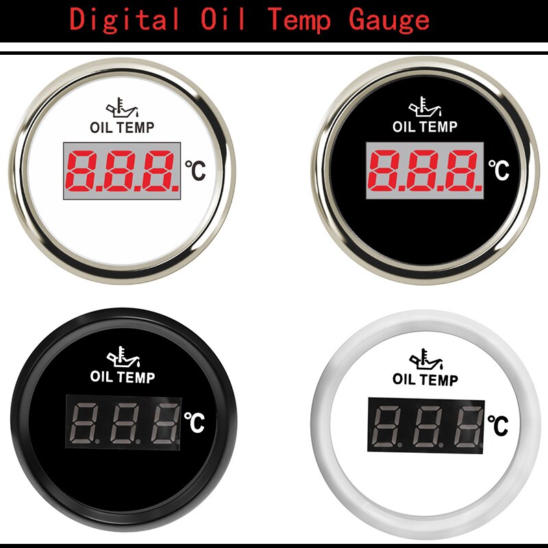 52mm Digital Oil Temp Gauge 50-150 degree Oil Temperature Meter Indicator For Car Boat Motorcycle Truck Auto 12V24V