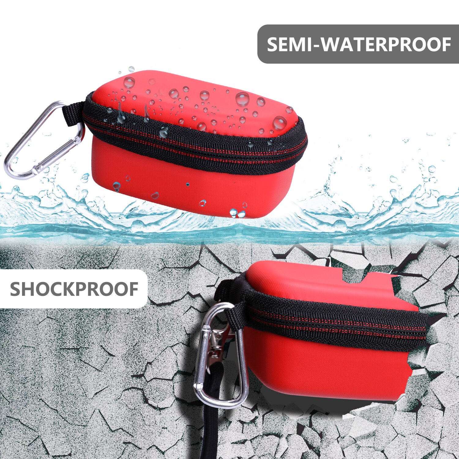 Ltgem Waterdichte Rode Eva Hard Case Voor Powerbeats High-Performance Draadloze Oor-Telefoons