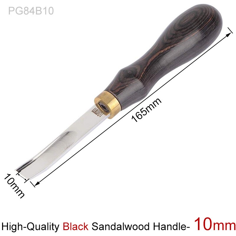 Leather Edge Beveler Skiving Tool, Wide Mouth Leathercraft Thinning Curved Angle Round Edge Shovel Craft Trimmer: BlackSandalwood 10mm