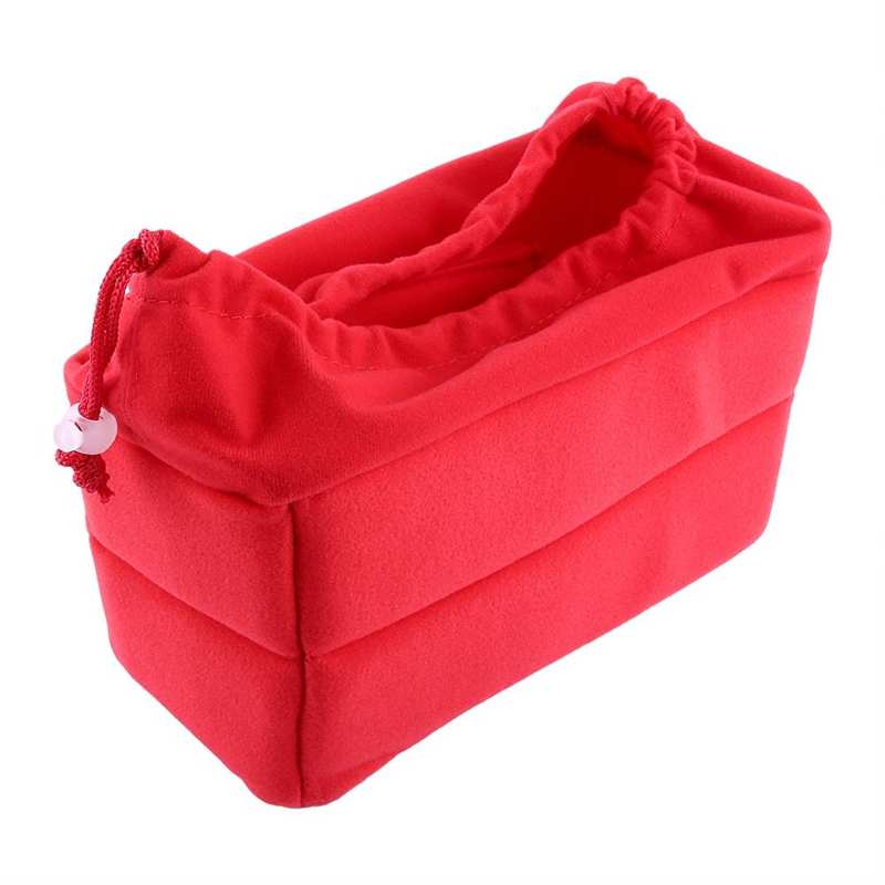 3 Colors Universal Insert Partition Padded Camera Bag Shockproof Sleeve Cover For DSLR SLR Outdoor Travel Camera Backpack: Red