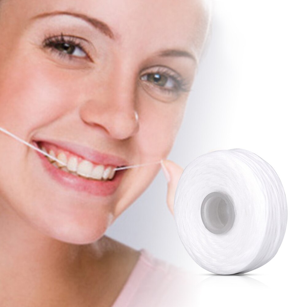 AZDENT 20 Pcs Water Fluffy Dental Flosser 50m Dental Floss Wire Built-in Spool Waxed Mint Flat Tooth Teeth Cleaning
