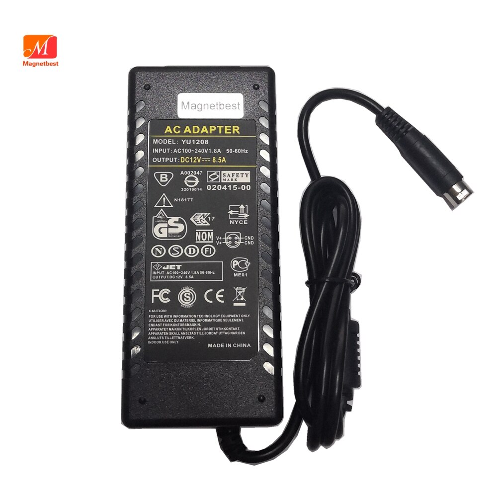 12v 8.5a 4pin left positive right negative Adapter VCR power Adapter 12V 8A LCD TV Monitor Flat Panel TV DVR Power Adaptor
