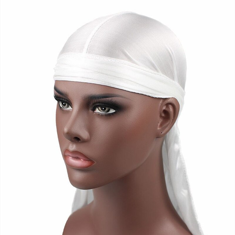 Enveloppe de tête en satin style hip hop, Durag pour homme, accessoire de type turban pour cheveux, couleur unie, aspect bandana: B