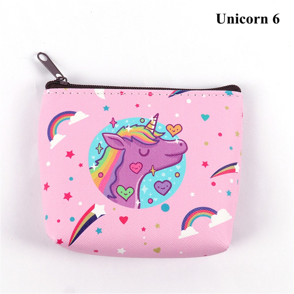 Vrouwen Meisje Uil/Eenhoorn/Flamingo Printing Mini Draagbare Tassen Mode Portemonnee Kaarthouder Portemonnee Key Pouch Maken up Cartoon Tas: A6