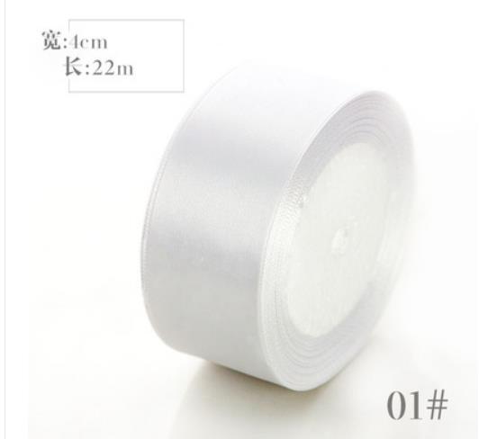 Corde d&#39;emballage en couleur 22m, largeur 4cm, ruban, cerclage de ballon, gif t, corde de fleurs, sangle lisse et brillante: WHITE
